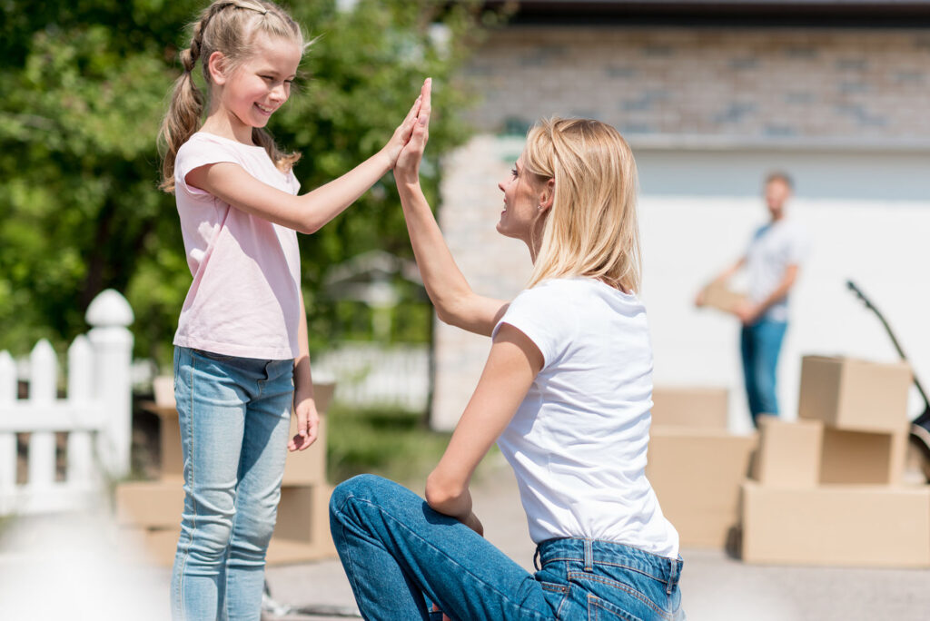 Mother and daughter excited to move into new house