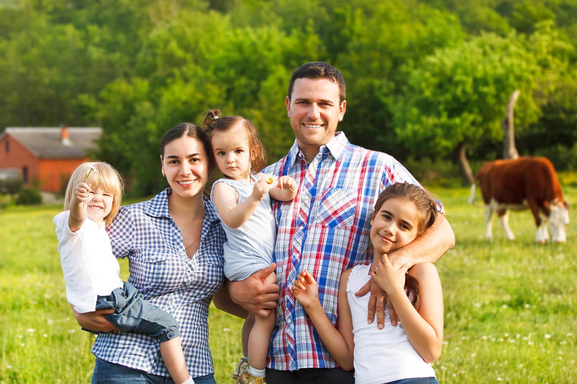 Family on a farm who used an USDA loan