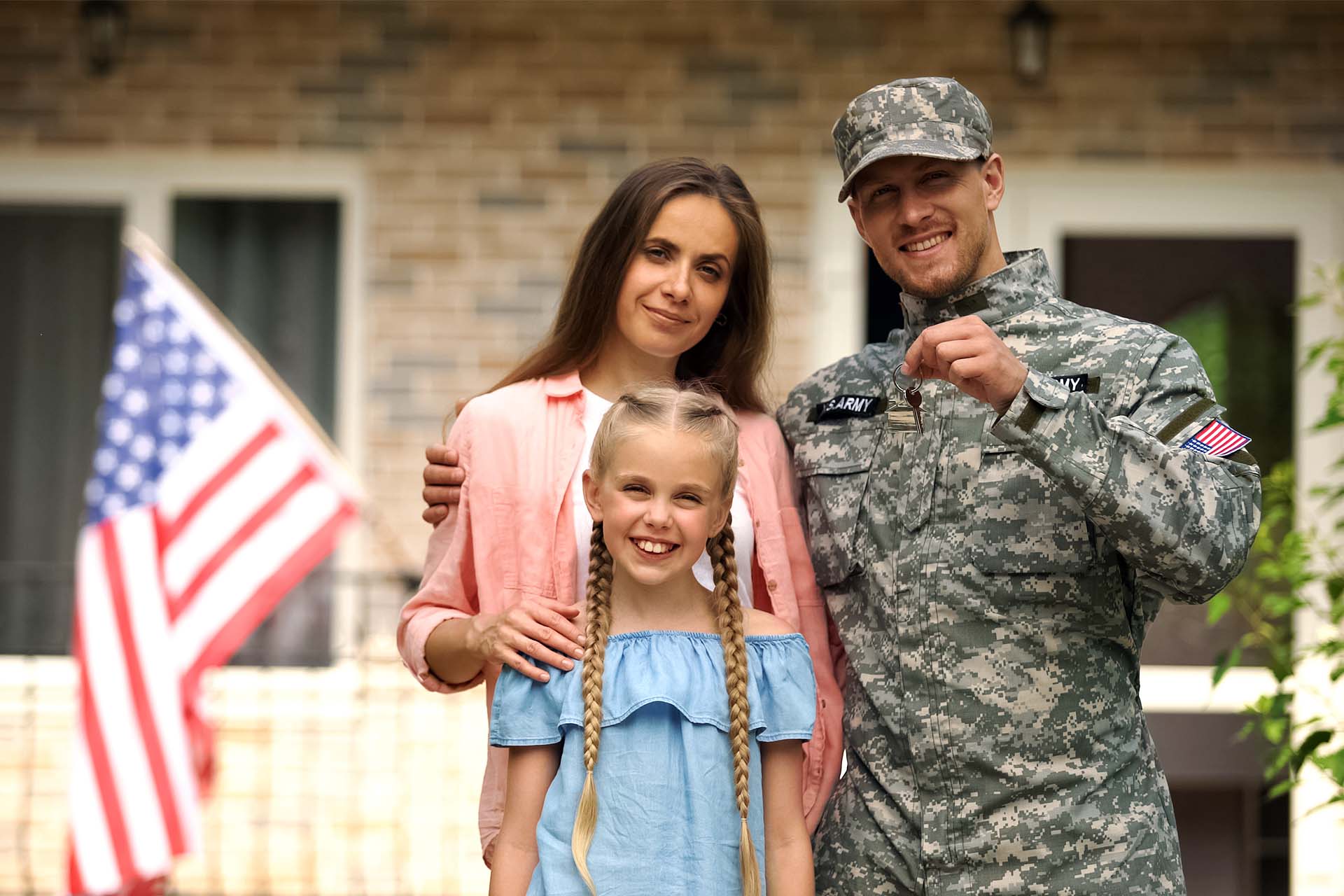 Veteran and family moving into a new home